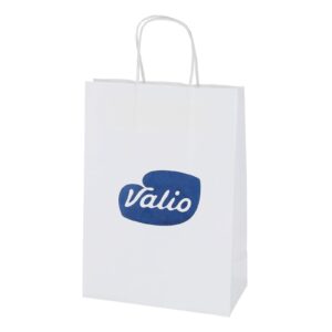 Spiraal pabersangadega valge paberkott 22x10x31 cm