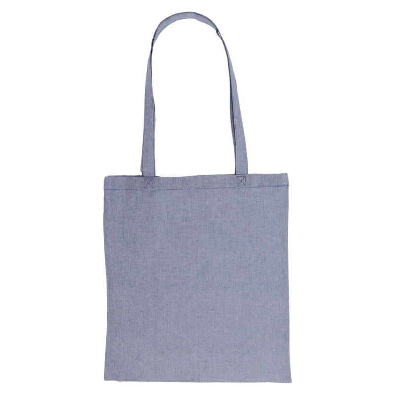 Blue recycled cotton fabric bag 38×42 cm